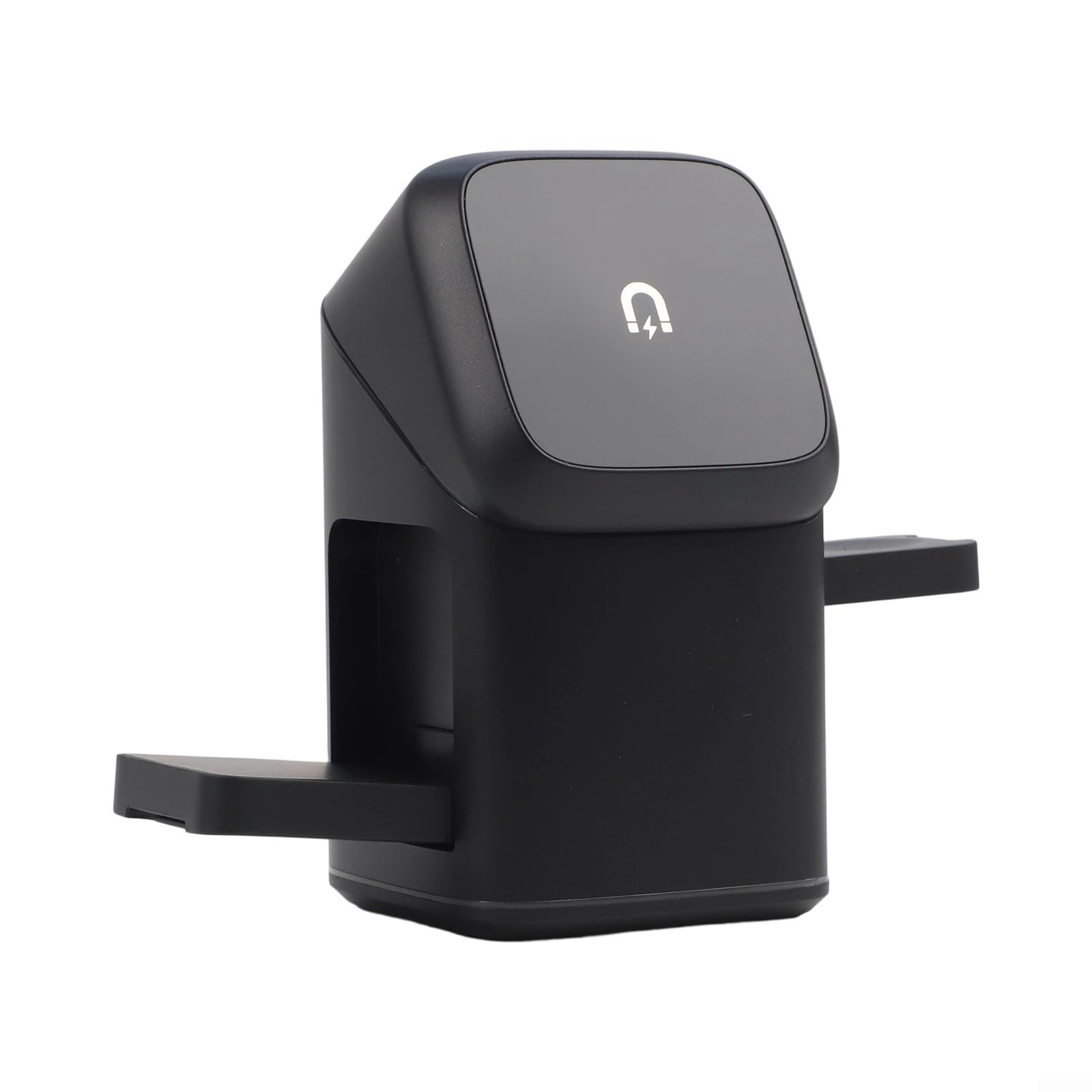 Caricatore pieghevole 3 in 1, 15 W, magnetico, rotazione automatica (nero) | Ricarica rapida da 15 W, forte adesione magnetica, adatta alla custodia, rotazione automatica, materiale ABS