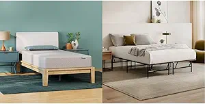 Siena 8” Twin Mattress & Foldable Metal Platform Bed Frame - Medium Firm Memory Foam - 180 Night Mattress Trial - Premium Pressure Relieving Layers - Easy Tool Free Set Up - Holds Up to 500 Pounds
