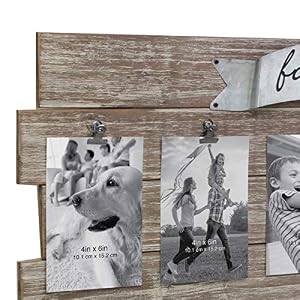 Stonebriar Rustic Wood Collage Picture Frame with Clips and Metal Detail Brown 26" x 11" Stonebriar Rustic Wood Collage Picture Frame with Clips and Metal Detail Brown 26 x 11