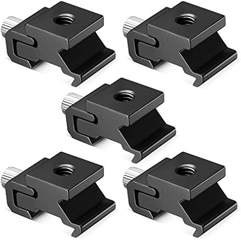 Adaptador de Soporte para Zapata de Flash de Metal Negro con Tornillo de Trípode de 1/4" -20 de Neewer (5 paquetes) Cover