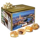 Matilde Vicenzi Verona Gift Tin - Assortment of Italian Pastries and Cookies - Gourmet Gifts For Valentines & Easter - Assorted Cookies in Italian Design Tin 32oz (907g)