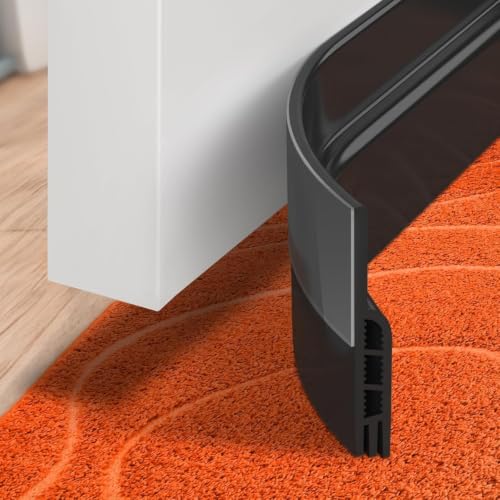 Image of TEKCOOL Silicon Door Bottom Sealing Strip | Self Adhesive Gap Filler Rubber | Door Bottom Sealing Strip Guard | Protector from Cockroach, Insect, Bugs, Air & Dust | (39 Inch, Black);