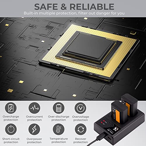 Ficha técnica K&F Concept NP-FW50 Batería de Repuesto 2 Pack con Cargador Dual USB Sony NP-FW50 Batería de Cámara 1100mAh para NEX 3 5 6 7 Series A6500 A6300 A6400 A7 A7II RII SII A7S2 A7R2 A55 A5100 RX10 Series - Fernando Cortés