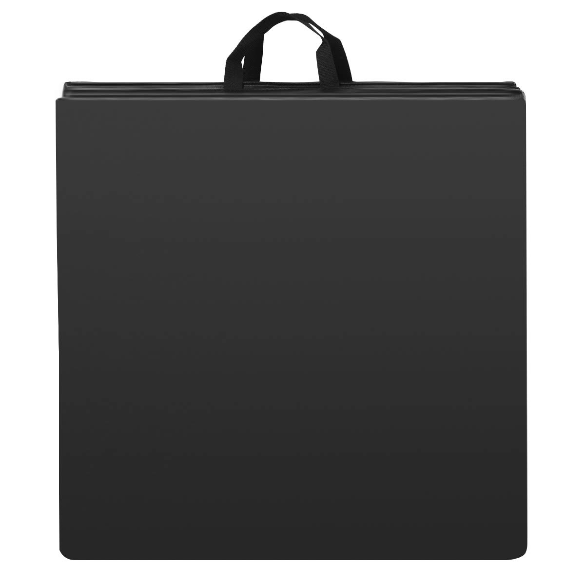 GOPLUS Esterilla de yoga antideslizante de 180 x 60 x 5 cm, con cierres de velcro y asas, plegable, de piel sintética, para entrenar gimnasia y yoga, color negro