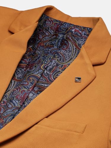 Image of SHOWOFFFF Men Solid Single Breasted Formal Blazer | Notched Lapel Full Sleeves Cotton Blazer for Mens | Slim Fit Regular Length Blazer for Men's