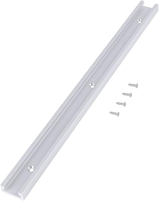 T Track Miter Track Jig Fixture Slot Straight Edge Clamping Tool Guide Aluminum Alloy T-Slot Track Locking Handle Heavy Gauge with 4pcs Self-Taping Screws for Woodworking