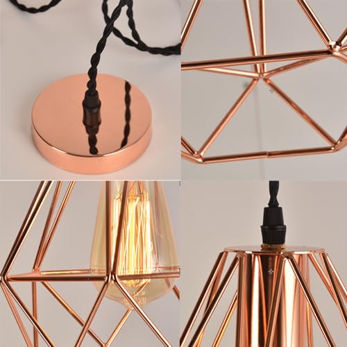 Lámpara colgante de metal industrial nórdica minimalista de una sola cabeza para techo de dormitorio 6