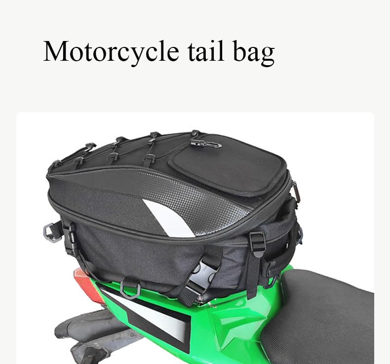Mochila para casco de motocicleta impermeable y expandible con malla elástica 7