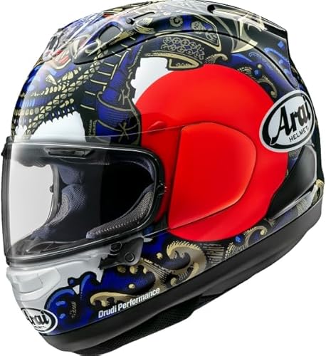 Arai Corsair-X Shogun - Casco unisex para motocicleta de calle para adultos, color negrorojomorado, talla M