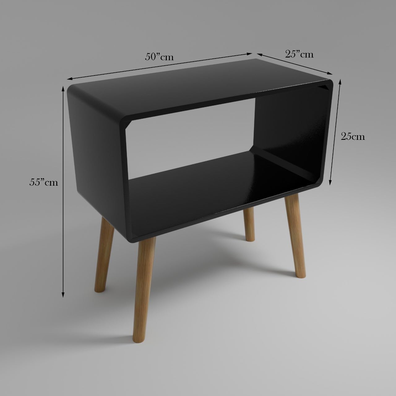 Fusiondecor Coffee Table, End Table, Compact Bedside Table, Magazine Stand with Storage, Living Room/Bedroom, and Vintage Bookcase Nightstand (Black)