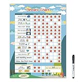 JJPRO Magnetic Reward Chart for Kids, Dry Erase Routine Chart, Behavior Chart for Kids, Star Chart for Kids Behavior at Home. Includes 30 tasks,104 Stars -11“ x 14.5