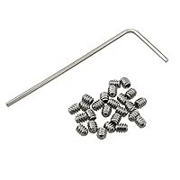 Vista 1 de 25pcs 4-40 x 1/8" Stainless Steel Allen Head Hex Hexagon Socket Set Screws Cup Point with Hex Key Wrench