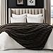 EVERGRACEHOME Ultra Soft Faux Fur Throw Blanket for Couch, Luxury Sculpted Texture Faux Rabbit Fur Blanket for Bed, Fluffy Thick Plush Warm Fuzzy Throw, 920GSM (Dark Brown, 60''x80'')