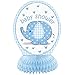 6" Mini Blue Elephant Boy Baby Shower Decorations, 4ct