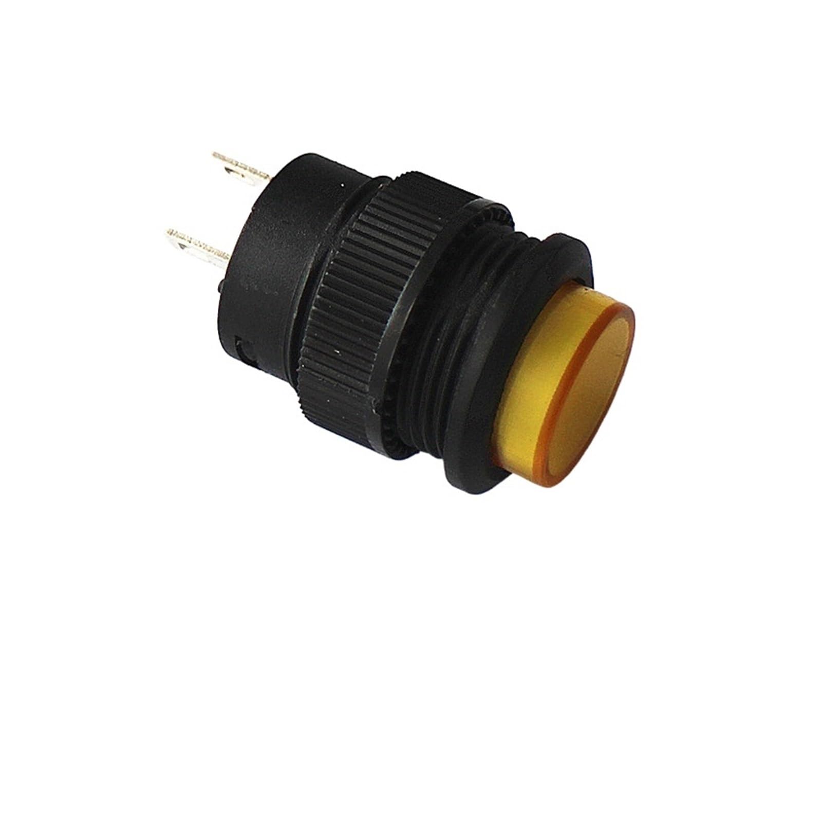 Interrupteur R16-503A bouton poussoir 16mm jaune pour bloquer un circuit