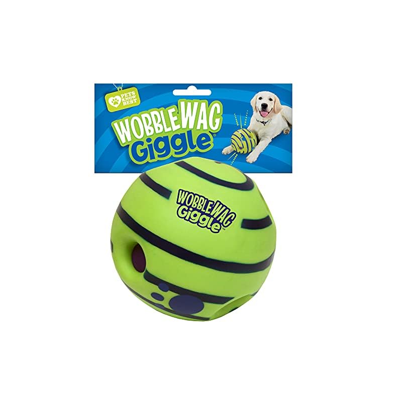Wobble Wag Giggle Ball, Interactive Dog Toy, Fun Giggle Sounds When