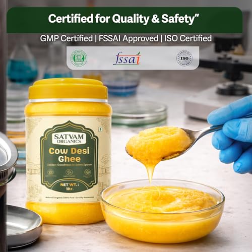 Image of Satvam Organics Cow Ghee 100ml | Pure Desi Ghee | Danedaar Organic Ghee | Rich Aroma & Taste | Ghee 100gm Offer | Pure & Authentic | Premium Quality Guaranteed