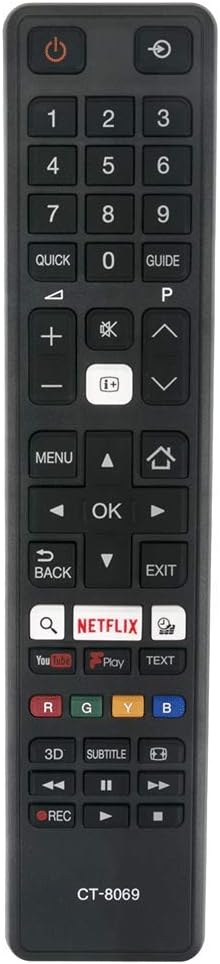 VINABTY CT-8069 CT8069 Replacement Remote Control for Toshiba LCD LED TV 43V6763DB 49L3653DB 43U6663DB 32D3653DB 32W3753DG 43L3753DB 43U5766DB 49L3658DB 32L3753DB 32W3753DB