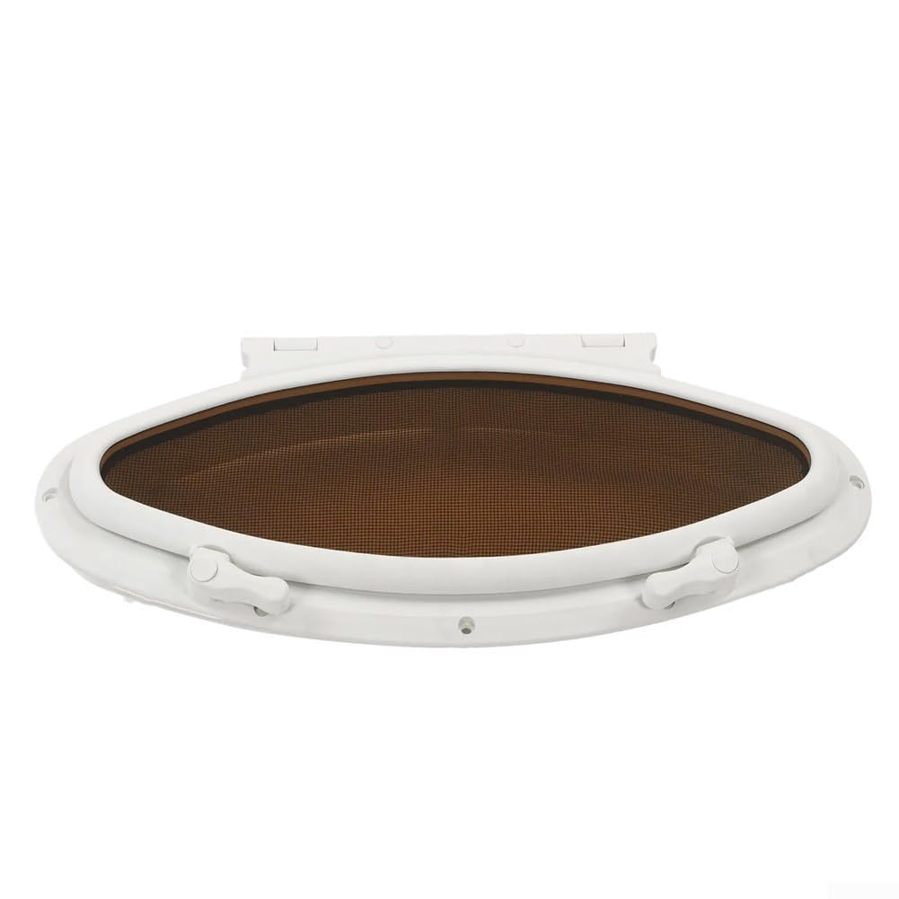 Ovales Bullauge, 470 x 210 mm, wasserdichtes Bootsfenster mit Bildschirm und Schaltergriff, ABS-Rahmen, für Yacht, Schiff, Wohnmobil, Kabinenlicht