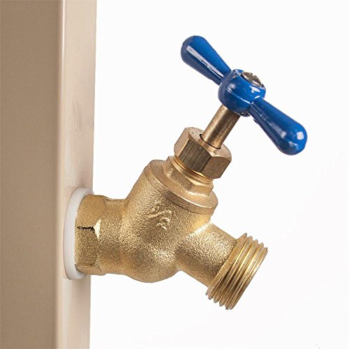 Image of Liberty Garden Products 693 Free Standing Garden Hose Stand With Brass Faucet, Holds 150-Feet of 5 /8-Inch Hose - Tan