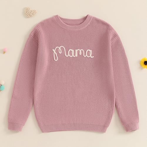 Mommy and Me Outfits Sweater Long Sleeve Crewneck Sweaters Family Matching Pullover Knitwear2
