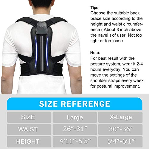 Back Brace Posture Corrector - Back Support Belt with Fully Adjustable Straps Relief Lower & Upper Back Pain, Improve Posture & Provides Lumbar Support - Fit for Men & Women