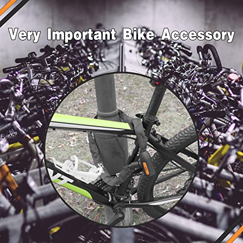 Sunya Bike Chain Lock - Bike Locks Heavy Duty Anti-Theft Bicycle Chain Lock With 2 Keys Lock Chain For Bike, Motorcycle, Bicycle, Gate, Fence (Black Sleeve) #TOP5