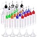 Gebildet Präzisions Applikatorspitzen Flaschen, 30pcs 10ml Durchscheinende Flaschen und 30pcs Farbige Spitzen, mit 5 Mini-Trichtern für DIY, Quilling, Basteln, Acrylmalerei