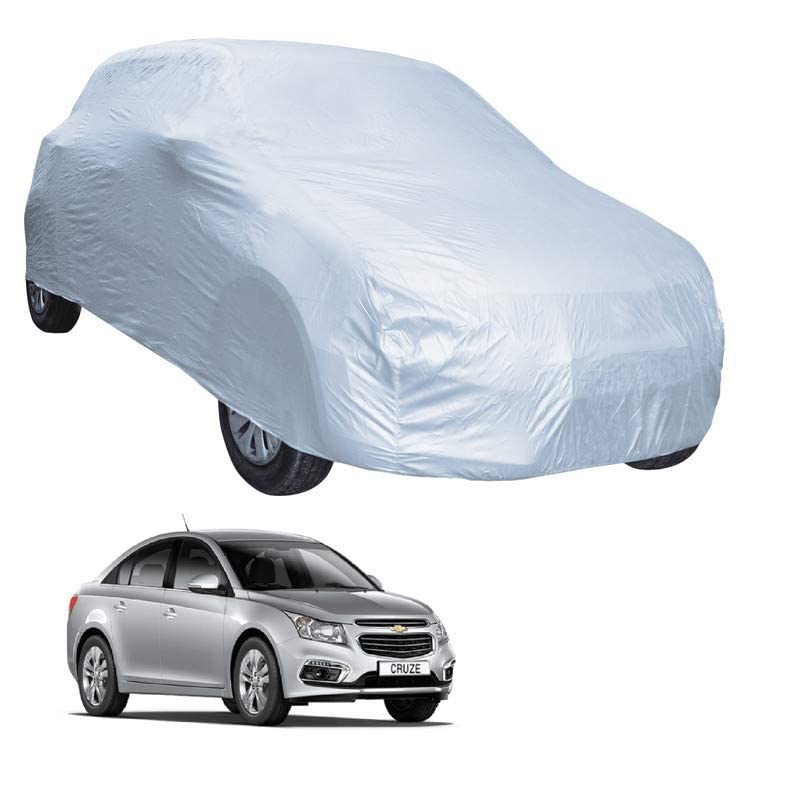 Image of Auto Hub Car Cover Compatible with Chevrolet Cruze with Weather Proof, Triple Stitched, Cruze Car Cover- Plain Silver
