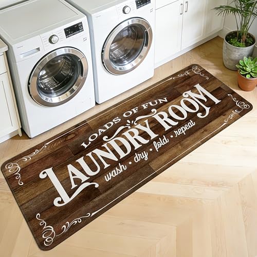 XSYarn Washable Laundry Room Rug Runner, 20"X47" Non Slip Laundry