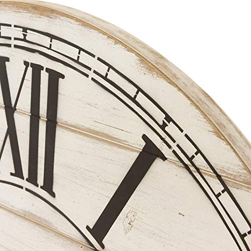 Aspire Home Accents 7005 Renata Oversize Shiplap Wall Clock44; White #TOP6