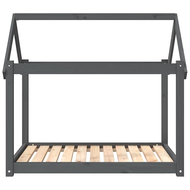 Foto 4 de 7 de vidaXL Cama para Perros Madera Maciza de Pino Gris 101x70x90 cm