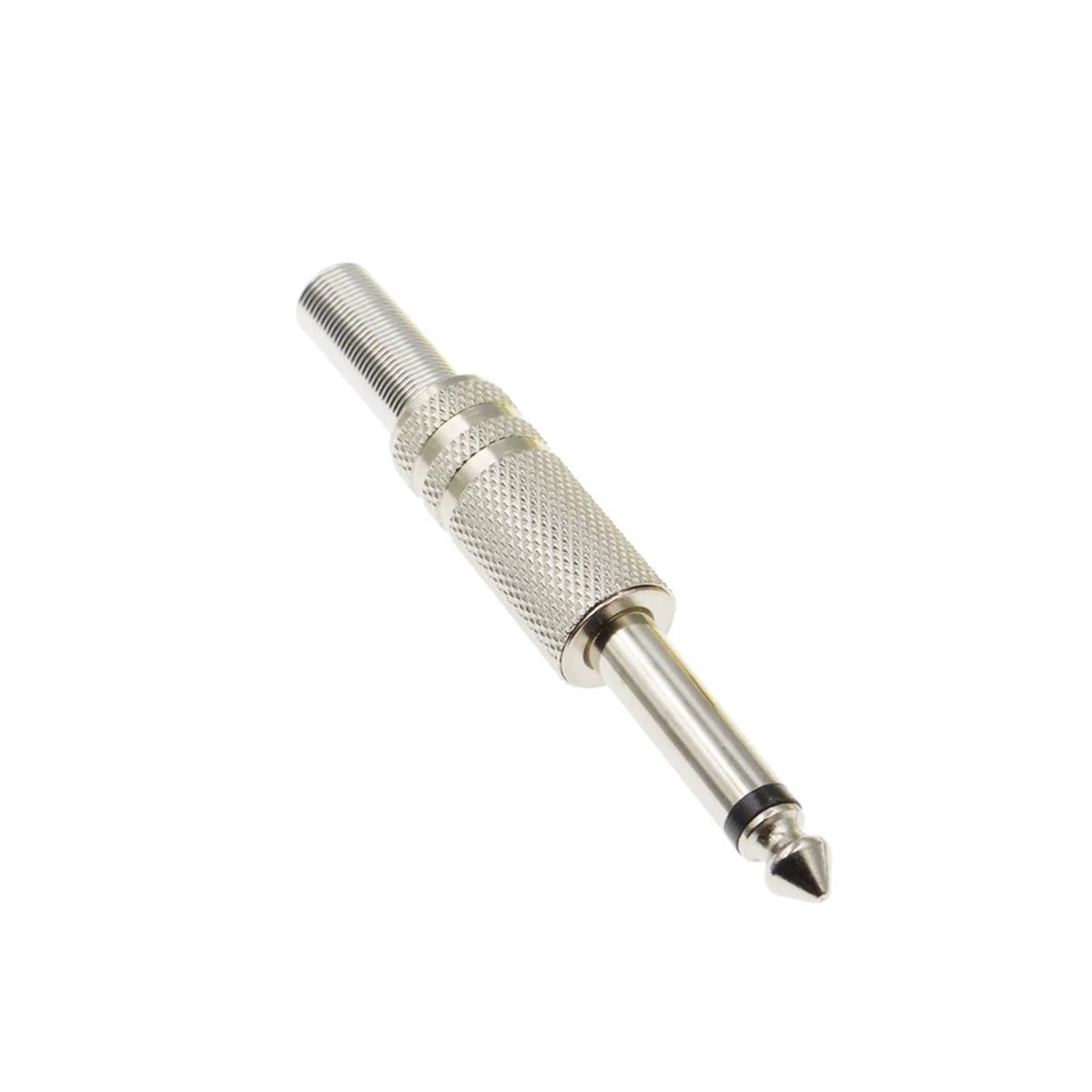 MWRFKJOB 2PCS Silver Mono Nickel Plating 6.35mm/6.5mm 2Pole Mono Amplifier 6.35 Stereo Connector