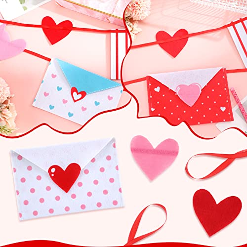 Geyee 2 Pcs Love Letter Garland 32 ft Valentine's Decor Extra Large Heart Envelopes Banner Love Letter Garland for Mantle Fireplace Classroom Romantic Wedding Anniversary Party Supplies by Geyee - Image 7