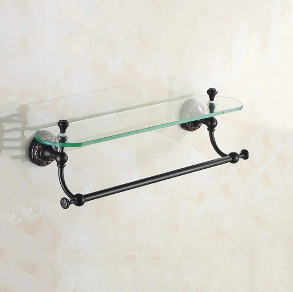 ZDJZMGZ Storage Shelf Wall-Mounted Shower Caddy Glass Storage Rack for Shower Room with Towel Rack Bathroom Shelve