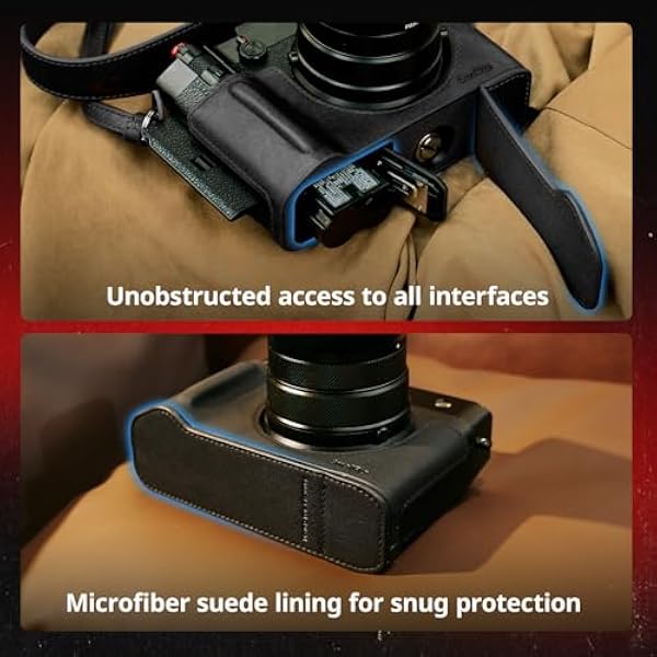 Набор кожаных чехлов SMALLRIG GFX100RF включающий кожаный чехол черную накладку на большой палец плечевой ремень и вогнутую крышку кнопки спуска для FUJIFILM GFX100RF черный -5267