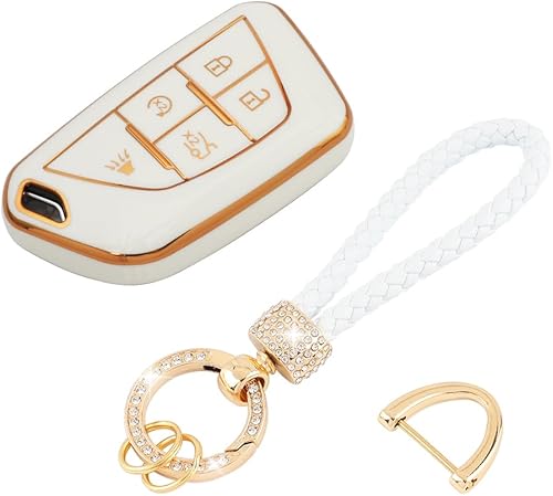 Miniatura 9 de UHONSN Funda para llavero de TPU suave, MarfilDorado