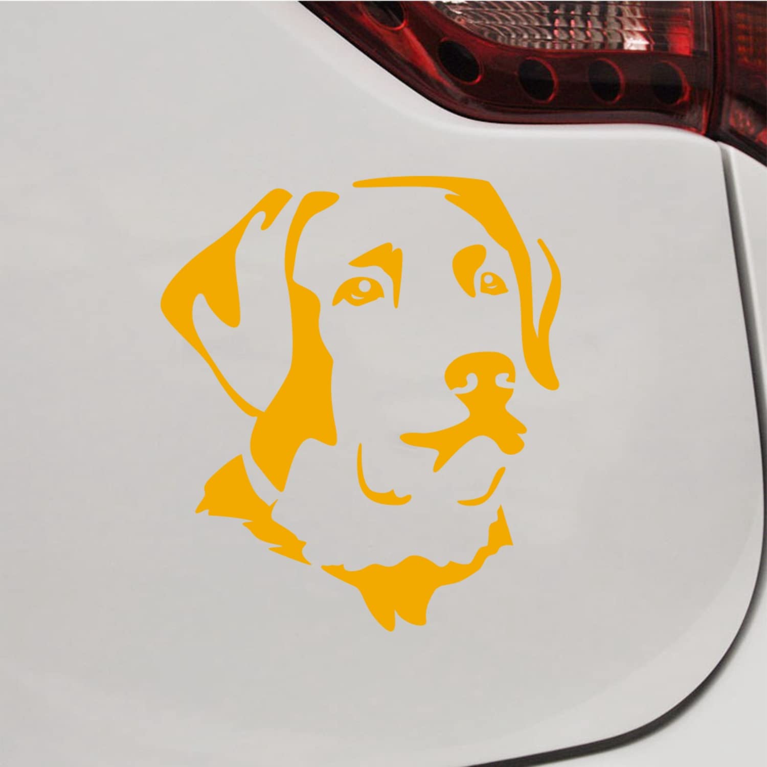Labrador Retriever Lab Dog Head Vinyl Decal Sticker Die Cut No Background for Car Boat Laptop Choose Size Color (4'' x 3.5" (10.2cm x 9cm), Yellow)