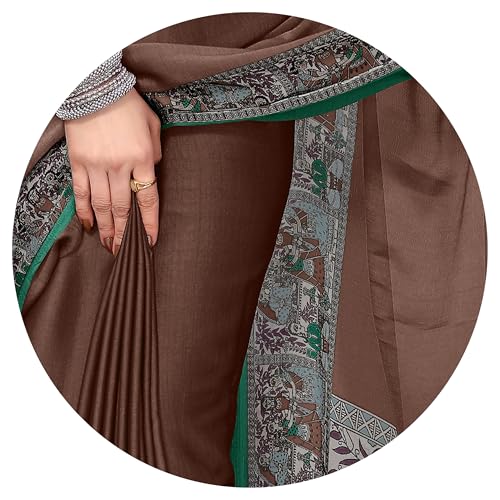Image of MIRCHI FASHION Saree for Woman Chiffon Madhubani Print | Breathable Comfortable Printed Saree for Office and Regular Use (Available in 15 Designs)