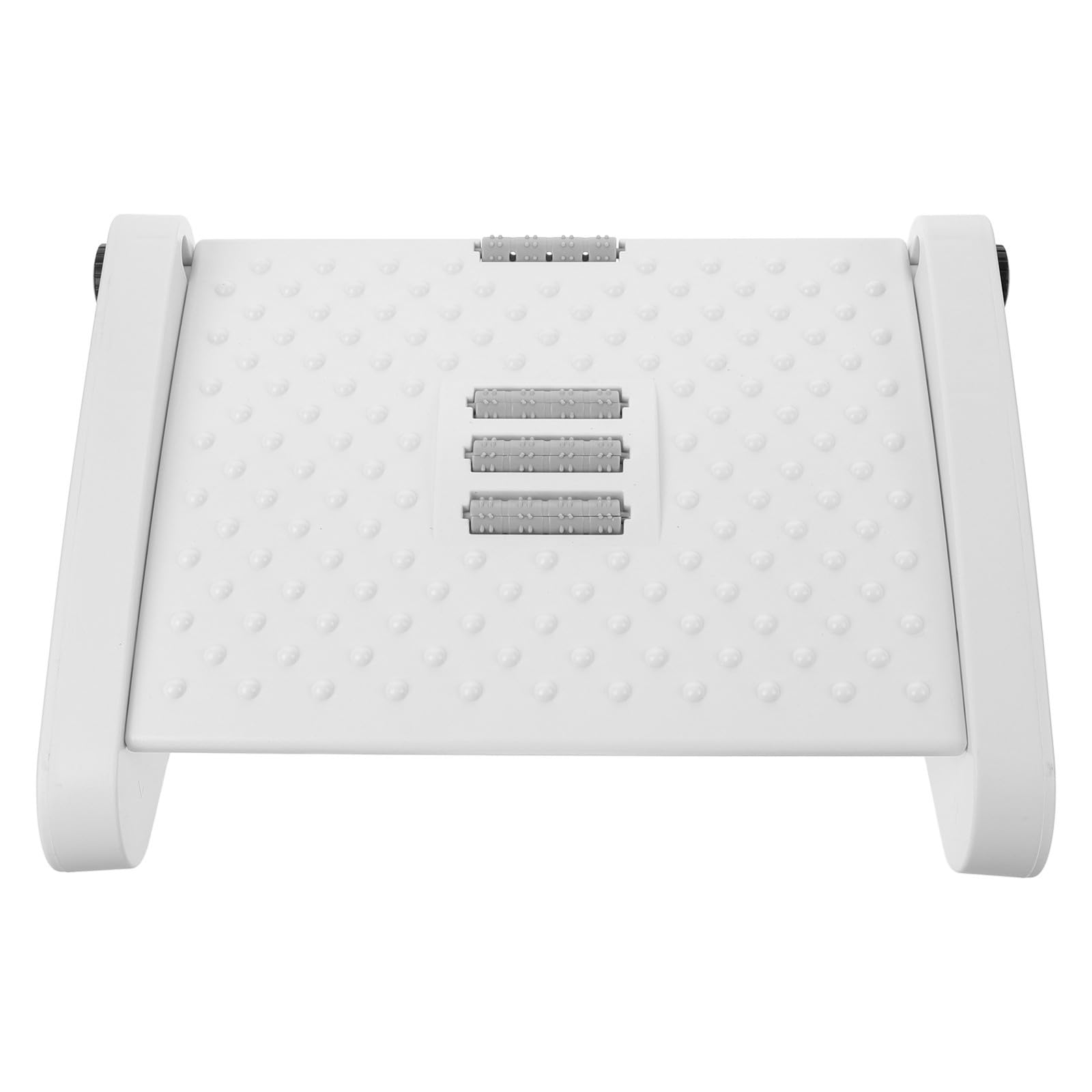 Reposapiés Masaje de Plástico Blanco Ajustable para Oficina y Hogar
