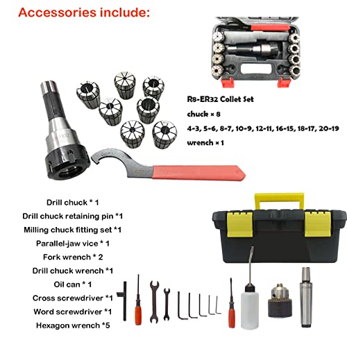 INTBUYING 1100W Benchtop Mill Drill