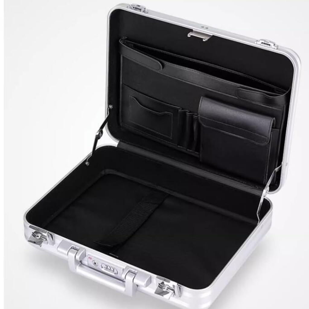 Valigetta in alluminio, valigetta portatile da lavoro, per la casa, per il trasporto di contanti e attrezzi (46 x 35 x 11,5 cm)