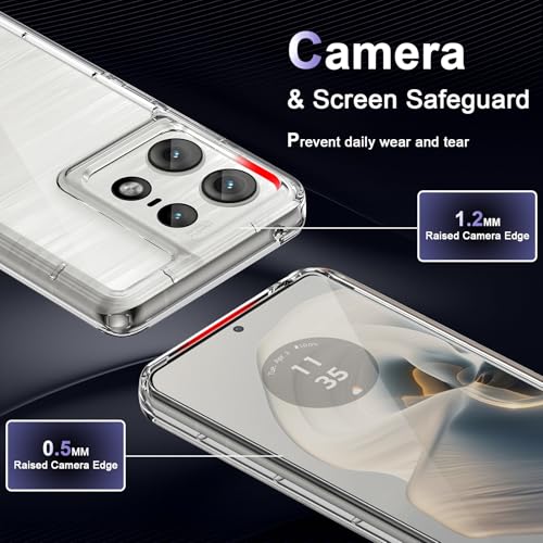 Image of Case for Motorola Edge 50 Pro, Military Grade Drop Protection Phone Case, Yellowing Resistant, Anti-Scratch Hard PC Back, Shockproof Hard Ultra-Thin Protective Cover, Clear