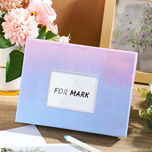 Image of Chinco 30 Pcs Self Adhesive Pockets, Bin Labels for Storage Bins, Clear Pocket Label Sleeves, Plastic Index Card Holder with Top Open for Organizing Bins Box Drawer(2.75 x 3.5 Inches)