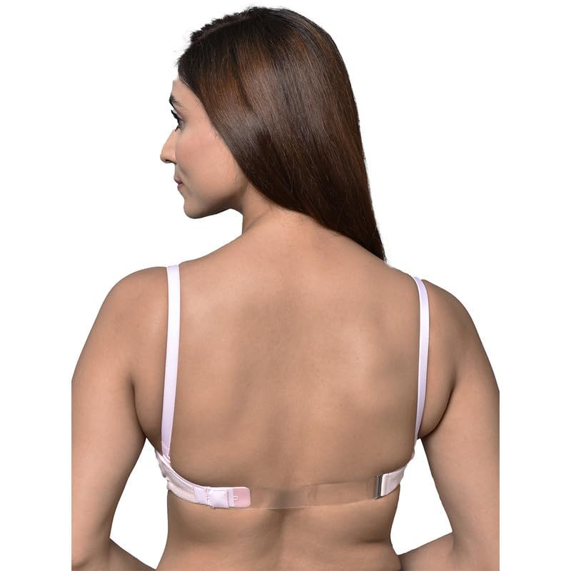 Image of Inner Sense Bra for Woman Made with Organic Cotton and Bamboo I Demi Cups Backless Bra for Woman with Removable Straps and Transparent Back I Non Padded Wire-Free Innerwear