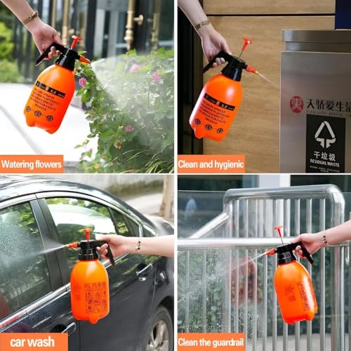 Image of Swadhin Plastic Unbreakable Watering Can for Plants 10 Litre Handheld Garden Spray Bottle Lightweight Water Sprayer Lawn Garden Spray Bottle Gardening Water Sprayer (Orange, 2 liters)