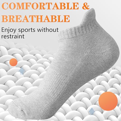 Image of Ankle Socks for Women and Men Heel Tab Athletic Socks Running Athletic Low Cut Tab Socks Sports No Show Sock 6 Pairs