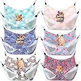 Kacctyen 6 Pieces Guinea Pig Hammock Rat Hamster Hanging Hammock Double Layer Chinchilla Hammock Warm Fleece Hanging Hammock Bed Guinea Pig Cage Accessories for Small Animals Chinchilla Parrot Ferret