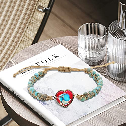 Faiyi Handmade Boho Wrap Bracelets Natural Stone Bead String Adjustable Bracelet Jewelry Gifts For Women And Girls(Blue) #TOP4