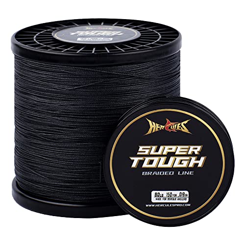 HERCULES Super Tough Braided Fishing Line 12 pounds Test Black 12LB (300 Yards) - 4 Strands by HERCULES - Used condition - CA$13.91
